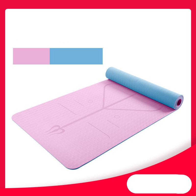 Yoga Mat Two-Color 6Mm Posture Line Yoga Mat Fitness Mat - Image 4